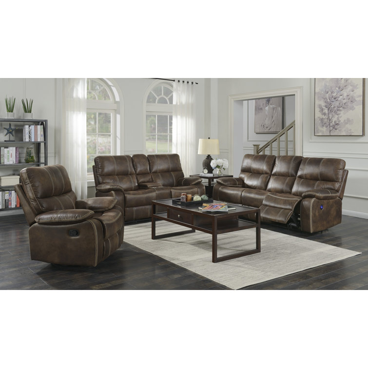 Trent Austin Design® Houghtaling 3 Piece Faux Leather Reclining